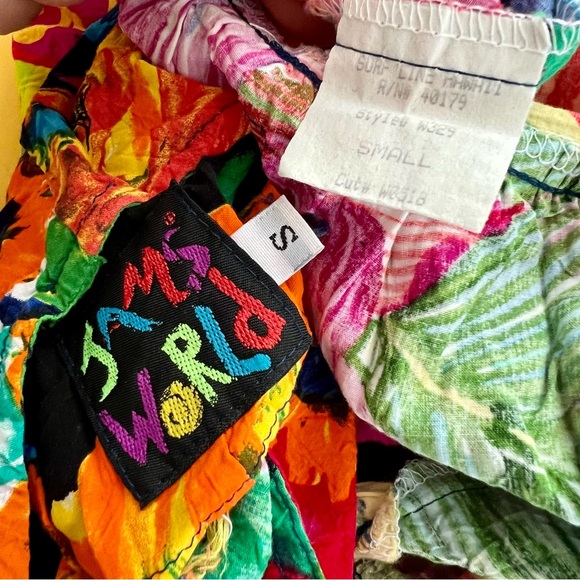 Jams World 100% Rayon Hattie Tiered Floral Mini Dress Hawaiian Surf Line Small - Picture 6 of 8